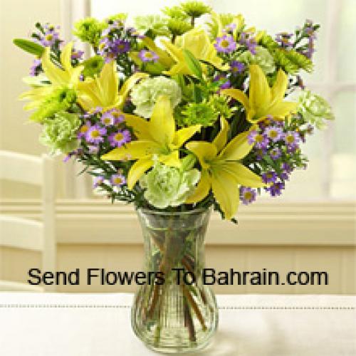 Beautiful Yellow Lilies with Assorted Flowers