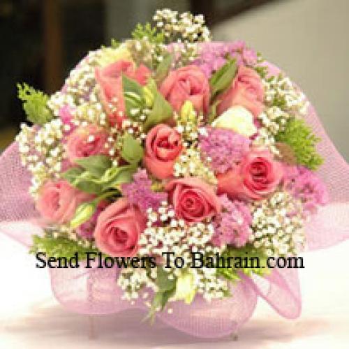 12 Decorative Pink Roses