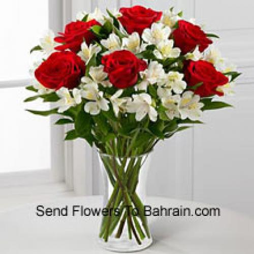 Elegant 6 Red Roses 